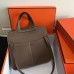 Hermes Halzan Bag In Etoupe Clemence Leather