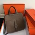 Hermes Halzan Bag In Etoupe Clemence Leather