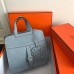 Hermes Halzan Bag In Blue Lin Clemence Leather