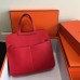 Hermes Halzan Bag In Red Clemence Leather