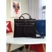 Hermes Herbag Zip PM 31cm Bag In Black Canvas