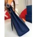 Hermes Herbag Zip PM 31cm Bag In Sapphire Canvas