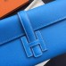 Hermes Jige Elan 29 Clutch Bag In Blue Epsom Leather