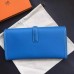 Hermes Jige Elan 29 Clutch Bag In Blue Epsom Leather