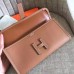 Hermes Jige Elan 29 Clutch Bag In Brown Epsom Leather