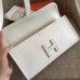 Hermes White Epsom Jige Elan 29 Clutch