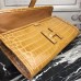 Hermes Jige Elan 29 Clutch In Camarel Crocodile Leather