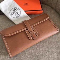 Hermes Jige Elan 29 Clutch Bag In Brown Epsom Leather Hermes Jige Elan 29 Clutch Bag In Brown Epsom Leather