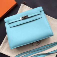 Hermes Kelly Danse Bag In Celeste Swift Leather