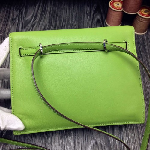 Replica Hermes Kelly Danse Handmade Bag In Dark Green Swift Leather