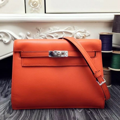 Hermès Kelly Danse II Orange Poppy Swift Gold Hardware - 2019, D