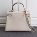 Hermes Kelly Ghillies 28cm In Ivory Swift Leather