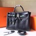 Hermes Black Kelly Lakis 35cm Handmade Bag