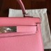 Hermes Rose Confetti Epsom Kelly Mini II 20cm Handmade Bag