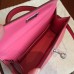 Hermes Rose Lipstick Chevre Kelly Mini II 20cm Handmade Bag