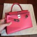 Hermes Rose Lipstick Chevre Kelly Mini II 20cm Handmade Bag