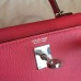 Hermes Rose Lipstick Chevre Kelly Mini II 20cm Handmade Bag