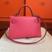 Hermes Rose Lipstick Chevre Kelly Mini II 20cm Handmade Bag