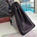 Hermes Black Kelly Lakis 32cm Toile and Swift Bag