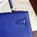 Hermes Blue Electric Epsom Kelly Sellier 28cm Handmade Bag