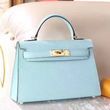 Replica Hermes Kelly Mini II Sellier Handmade Bag In Blue Iris