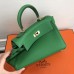 Hermes Bamboo Clemence Kelly 20cm GHW Bag