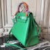 Hermes Bamboo Clemence Kelly 28cm Bag