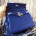 Hermes Blue Electric Clemence Kelly 28cm Bag