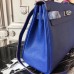 Hermes Blue Electric Clemence Kelly 28cm Bag