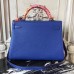 Hermes Blue Electric Clemence Kelly 28cm Bag