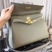 Hermes Light Grey Clemence Kelly 28cm Bag