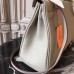 Hermes Light Grey Clemence Kelly 28cm Bag