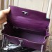 Hermes Purple Clemence Kelly 28cm Bag