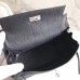 Hermes Black Kelly 28cm Bag With Zigzag Handle