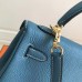 Hermes Blue Jean Clemence Kelly 25cm GHW Bag