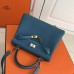 Hermes Blue Jean Clemence Kelly 25cm GHW Bag