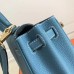 Hermes Blue Jean Clemence Kelly 25cm GHW Bag