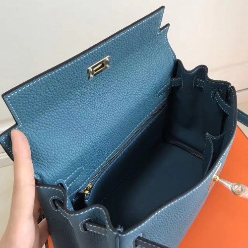 HERMES GAO Clemence leather Blue jean Shoulder bag 500030147 –  BRANDSHOP-RESHINE