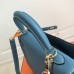 Hermes Blue Jean Clemence Kelly 25cm GHW Bag