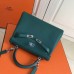 Hermes Malachite Clemence Kelly 25cm PHW Bag