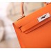Hermes Orange Epsom Kelly Mini II 20cm Handmade Bag