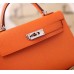 Hermes Orange Epsom Kelly Mini II 20cm Handmade Bag