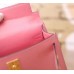 Hermes Pink Epsom Kelly Mini II 20cm Handmade Bag