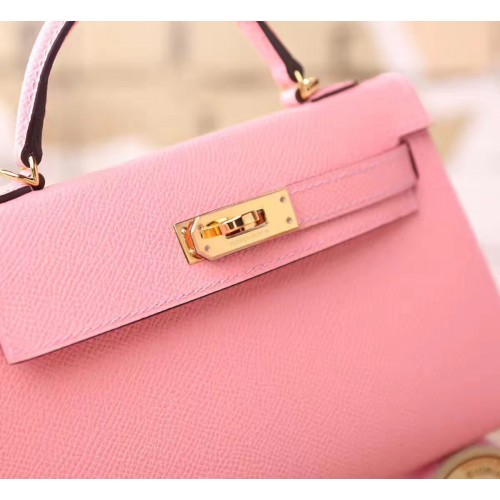 Replica Hermes Kelly Mini II Handmade Bag In Rose Confetti Epsom Leather