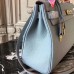 Hermes Blue Lin Clemence Kelly 32cm Retourne Bag