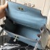 Hermes Blue Lin Clemence Kelly 32cm Retourne Bag