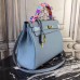 Hermes Blue Lin Clemence Kelly 32cm Retourne Bag