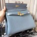 Hermes Blue Lin Clemence Kelly 32cm Retourne Bag