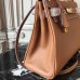 Hermes Brown Clemence Kelly 32cm Retourne Bag