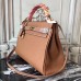 Hermes Brown Clemence Kelly 32cm Retourne Bag